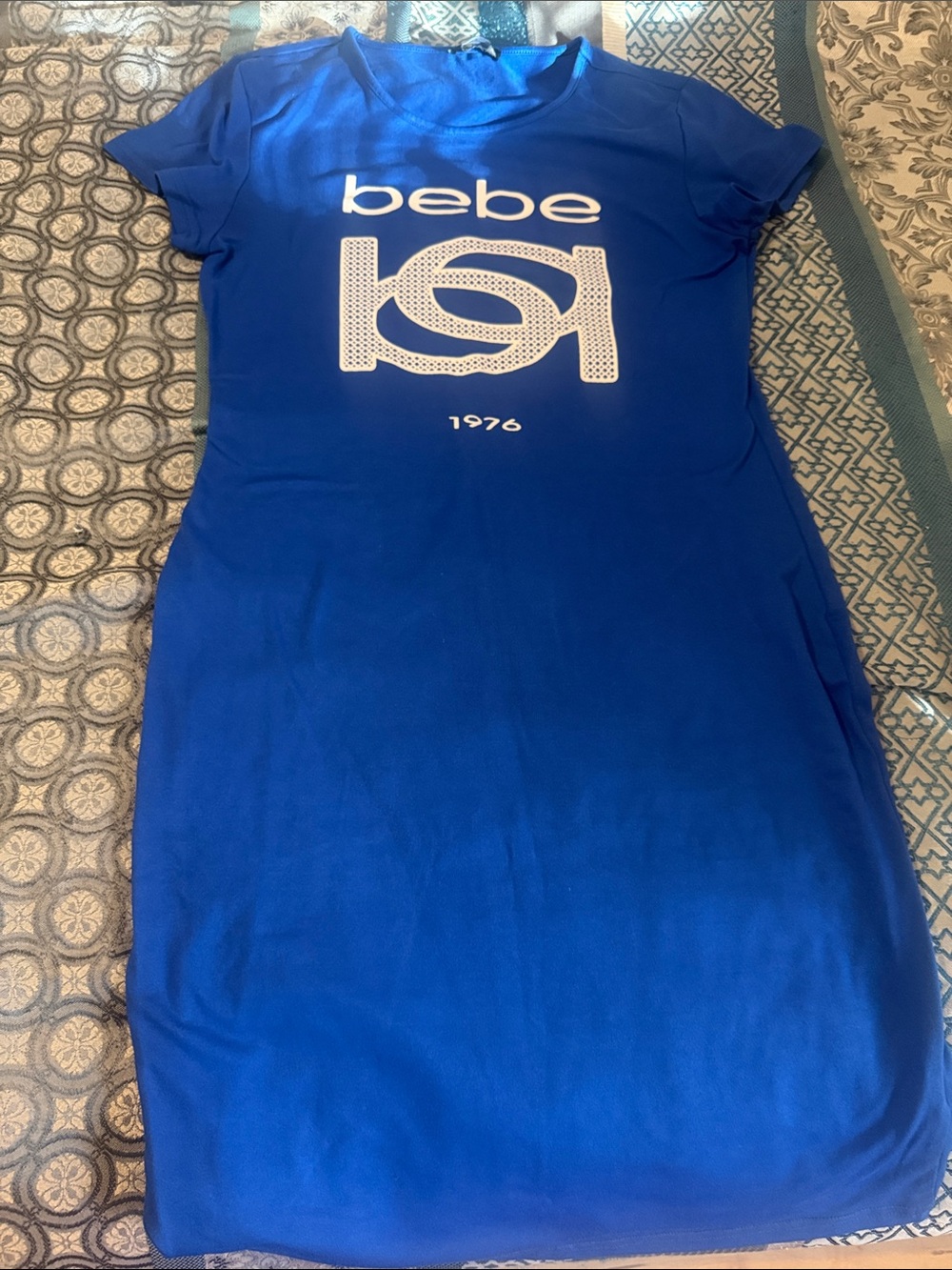 bebe Royal Blue Logo Midi Dress